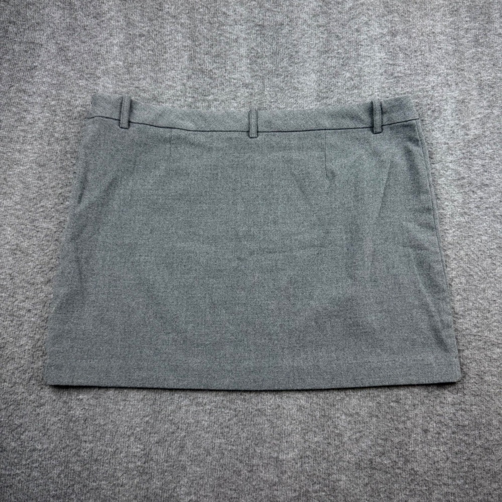 H&M Divided Mini Skirt Womens 12 Grey Solid Belt Loops Business Casual